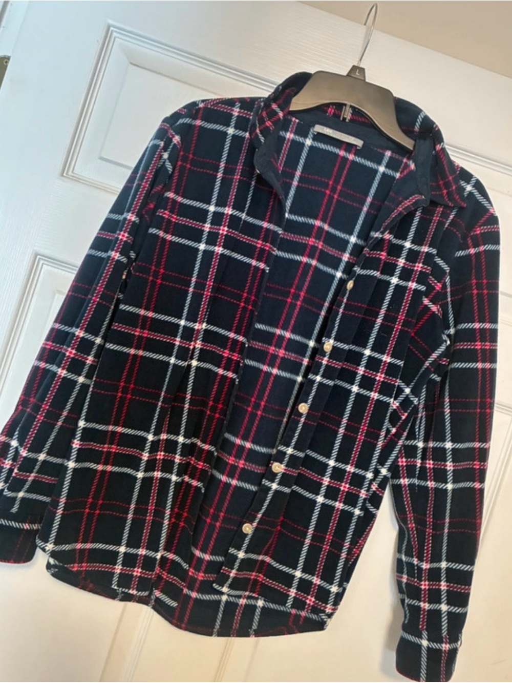 Riders by Lee Black Plaid Button-Down Shirt with Red and White Checks